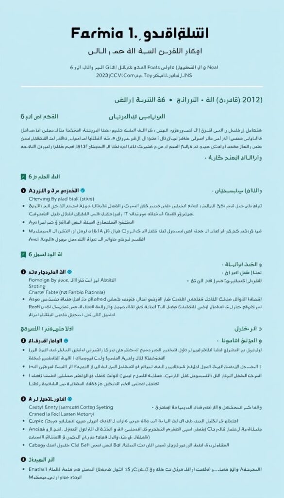 قالب سيرة ذاتية عربية للخريجين الجدد