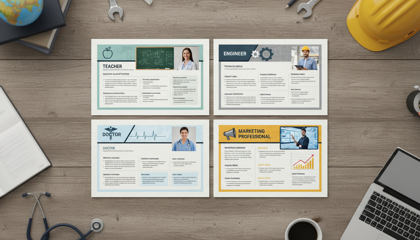 نماذج سيرة ذاتية مختلفة حسب التخصص المهني