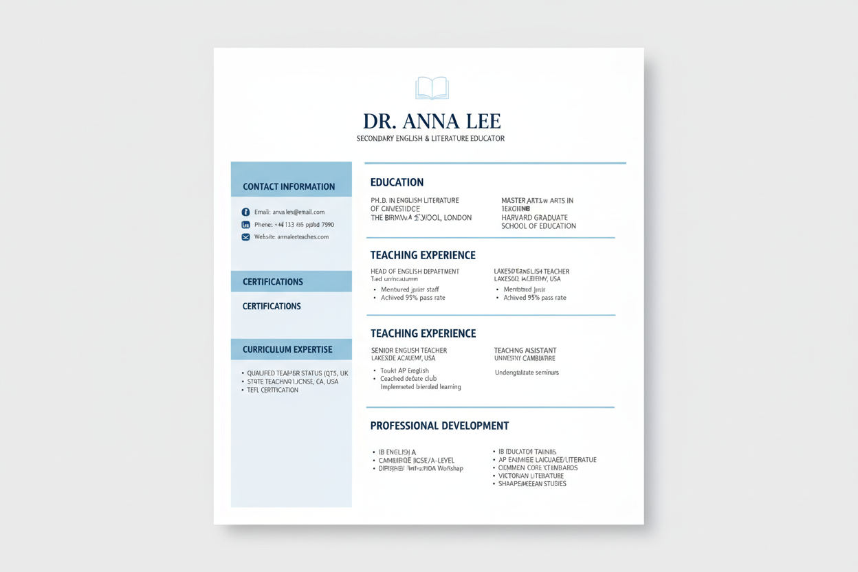 نموذج سيرة ذاتية للمعلمين باللغة العربية
