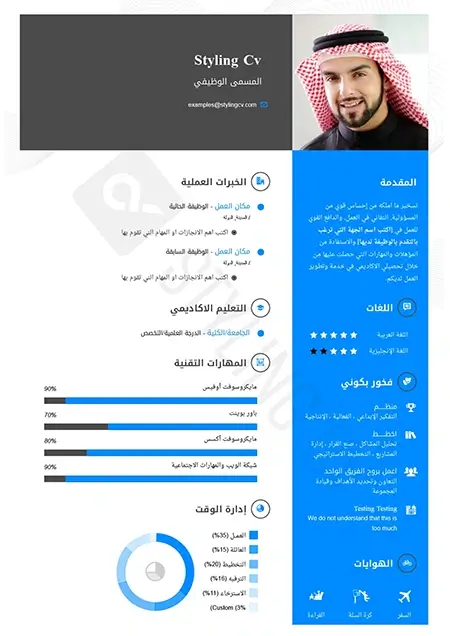 English Template نموذج سيرة ذاتية