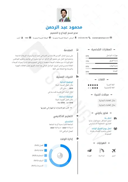 Fillable Template نموذج سيرة ذاتية