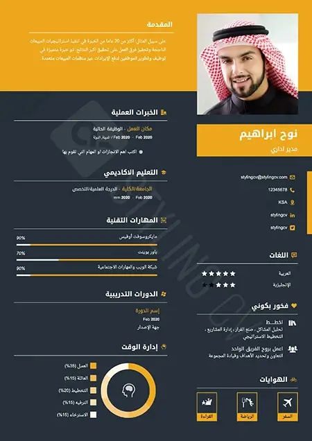 النموذج المميز قالب سيرة ذاتية