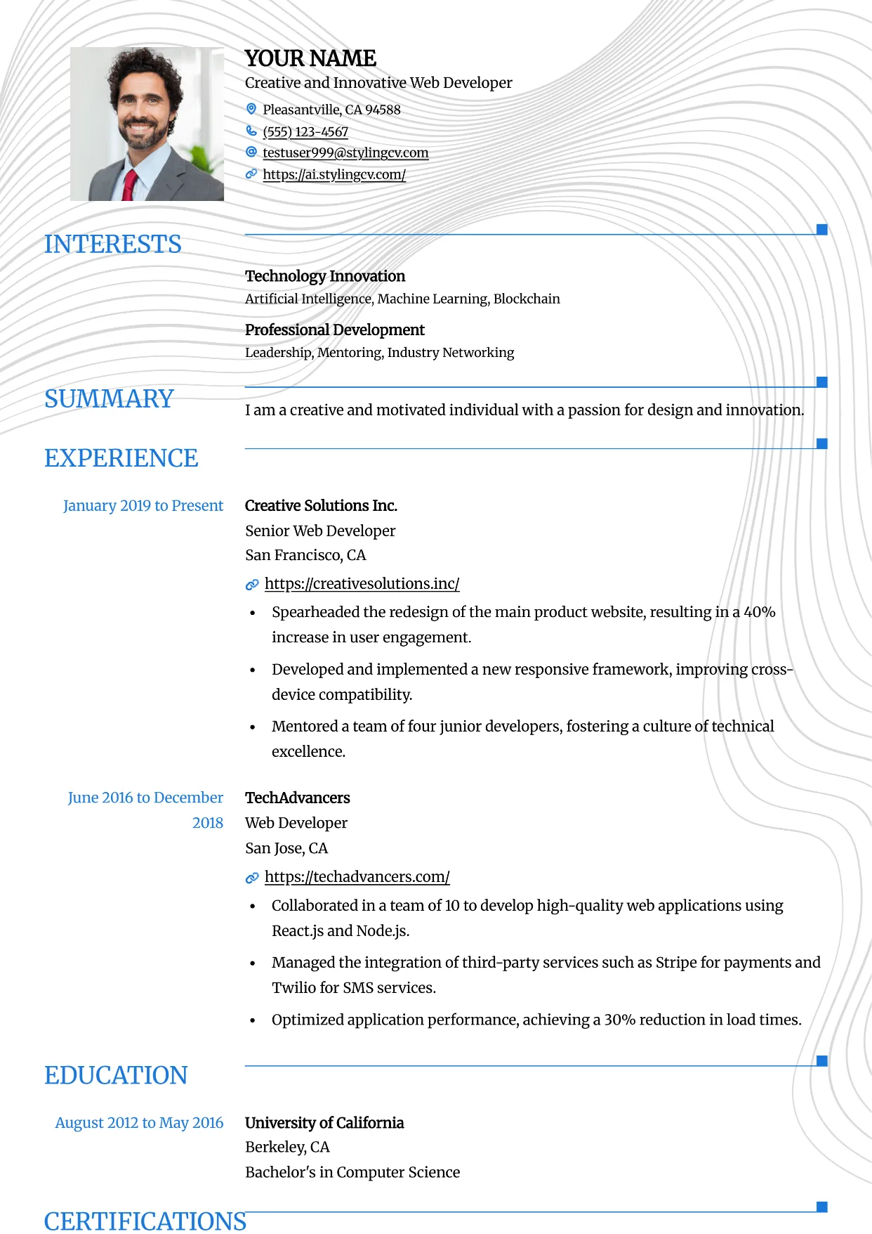 Grid Resume Template