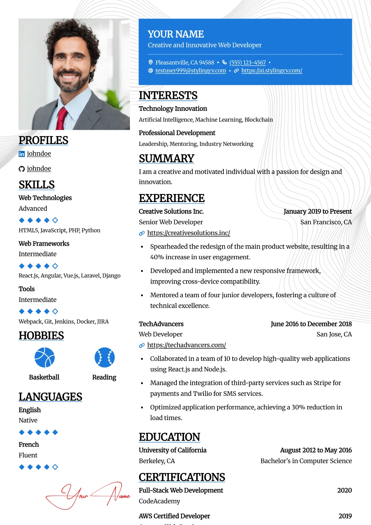 Highlight Resume Template