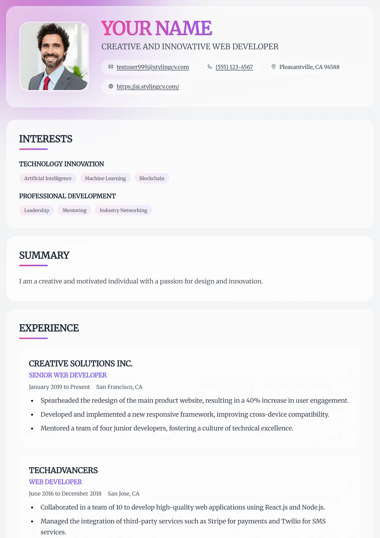 Horizon Resume Template