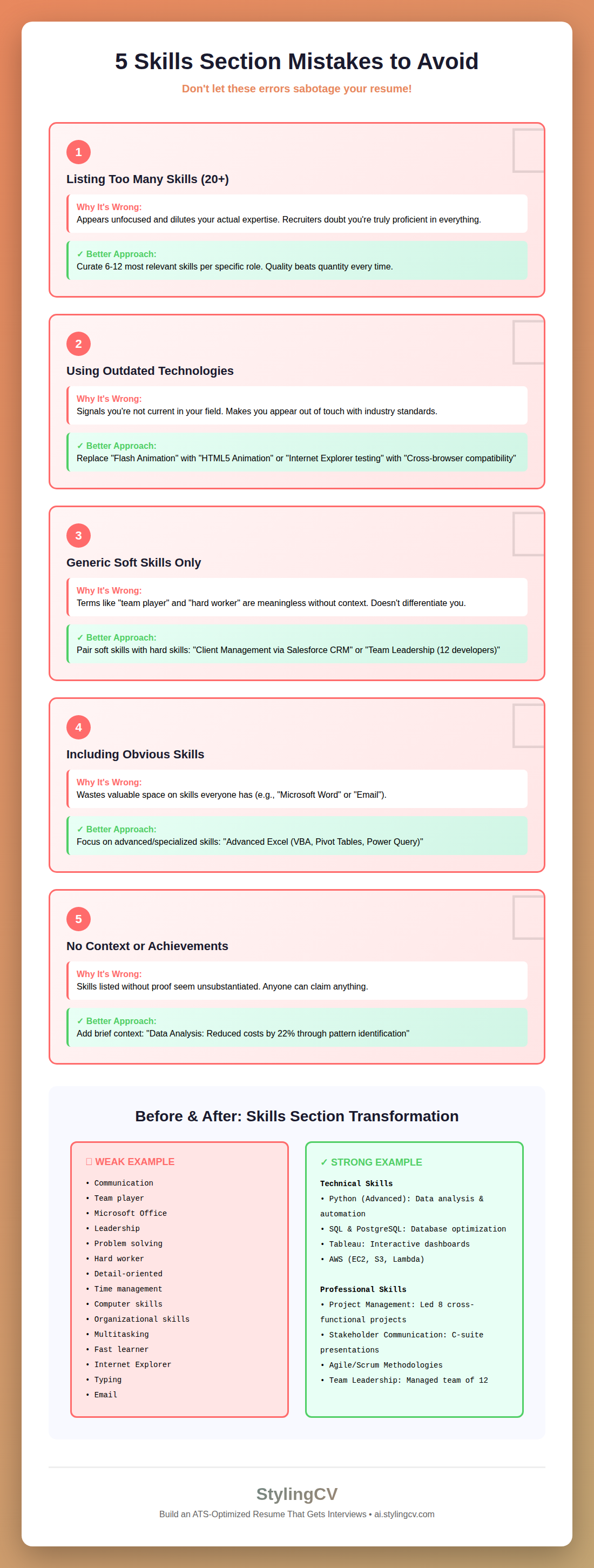 Skills Section Mistakes to Avoid
