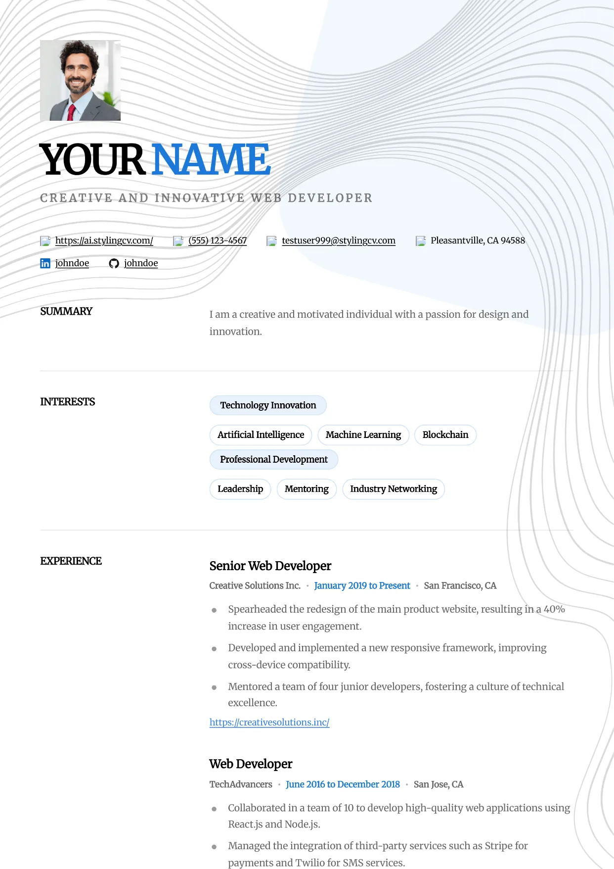 Studio Resume Template