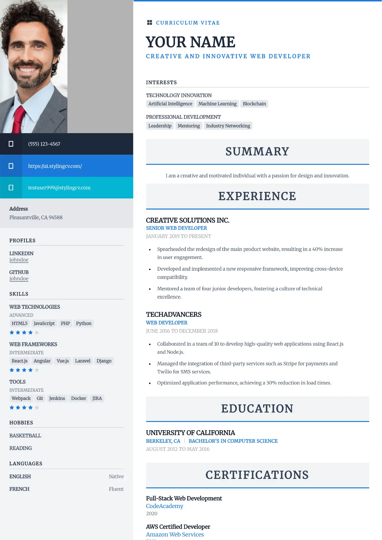 Vibrant Resume Template
