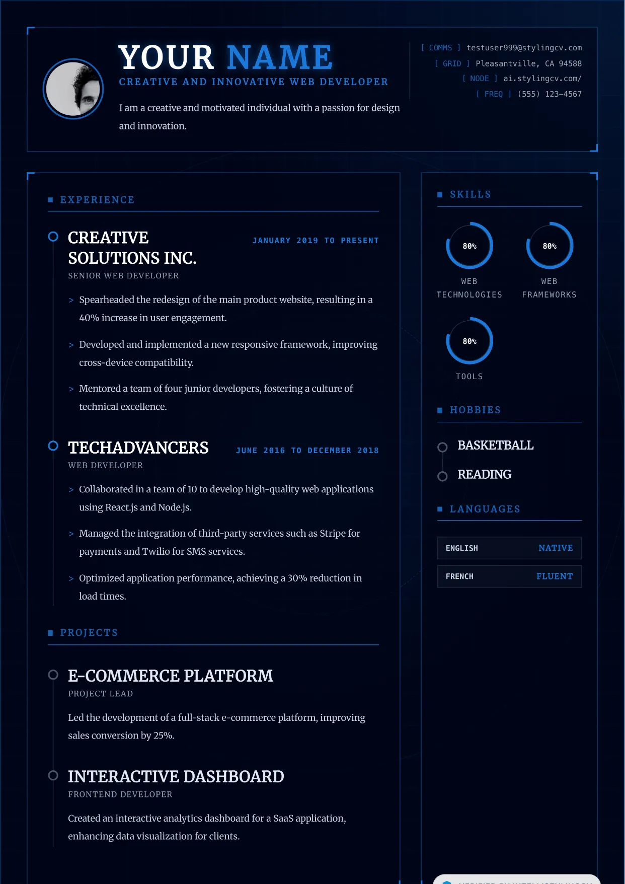 Vortex Resume Template