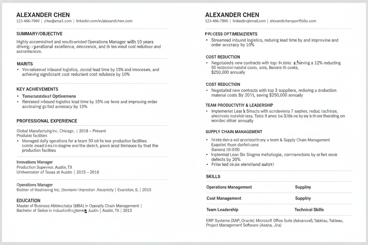 Professional management resume template