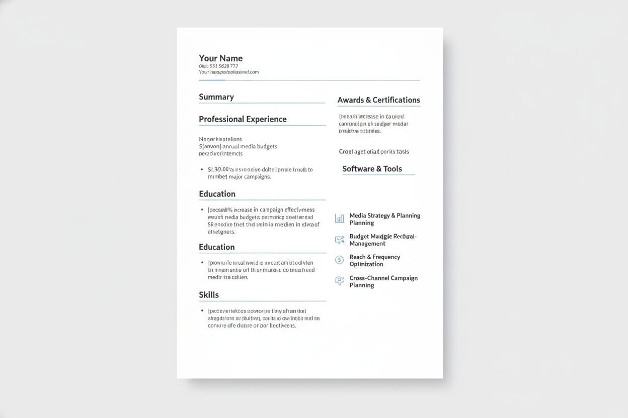 Modern media planner resume template